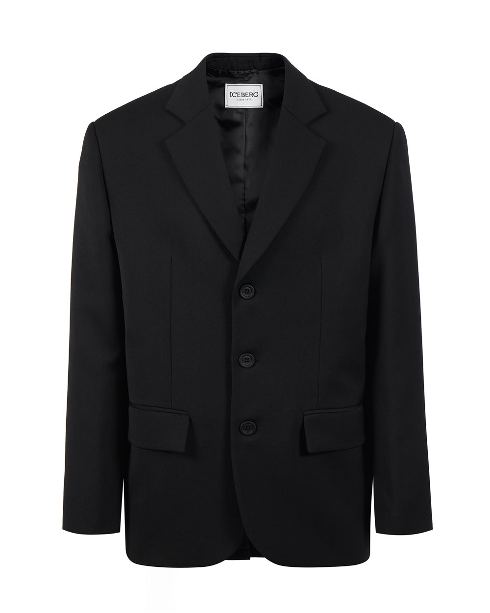 Single-breasted jacket in cool wool - Outerwear | Iceberg - Official Website