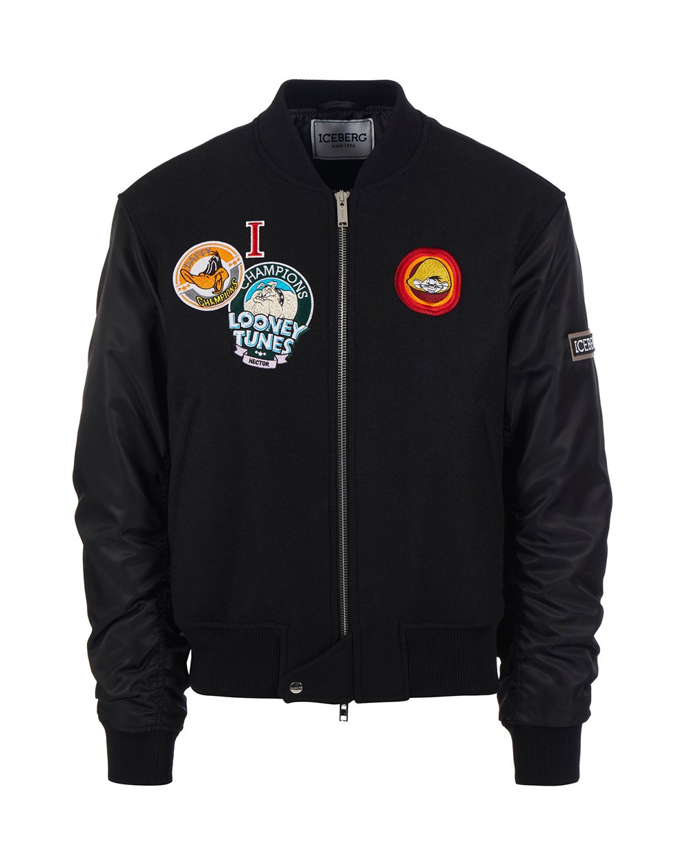 Bomber jacket with Looney Toones patch and logo - MAN | Iceberg - Official Website