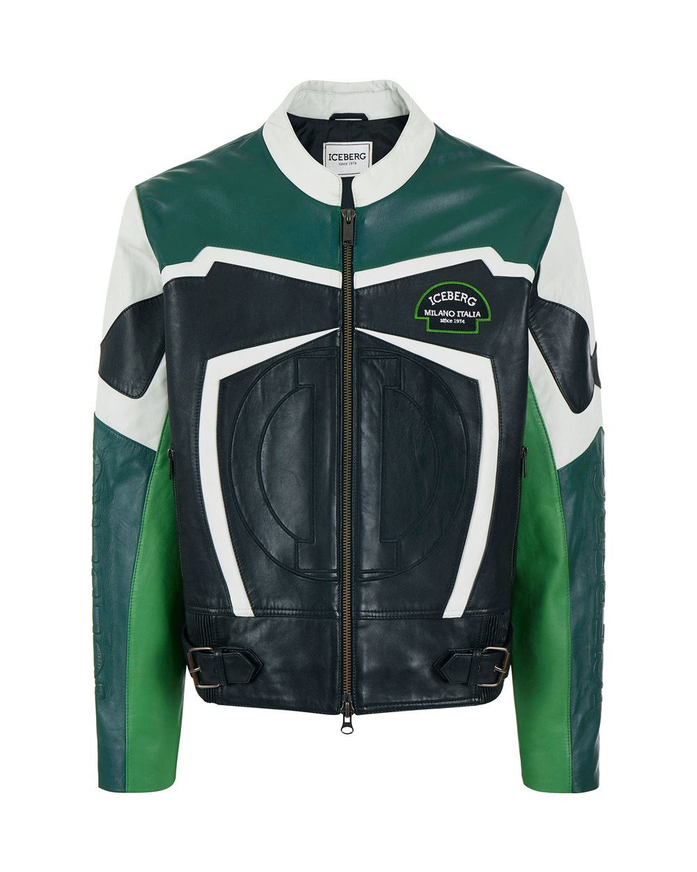 Leather jacket with logo - Fashion Show Man | Iceberg - Official Website