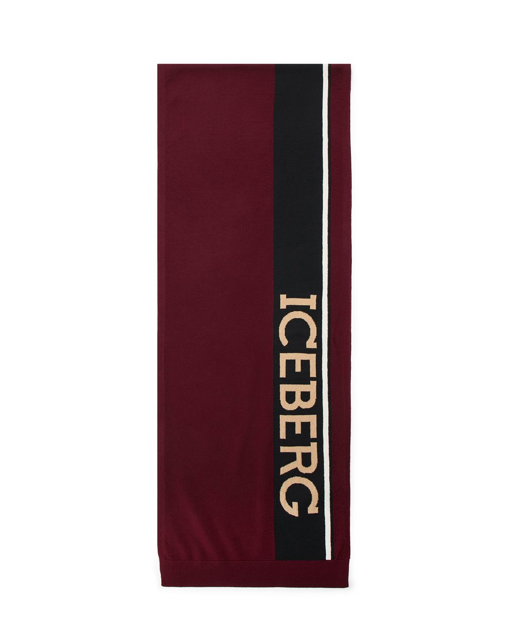 Bordeaux scarf in wool with logo - carosello HP man accessories | Iceberg - Official Website