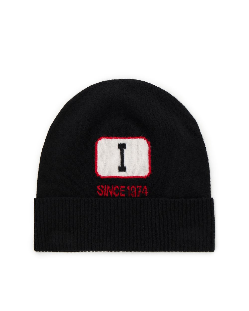 Black wool beanie with logo - Hats and Scarves | Iceberg - Official Website