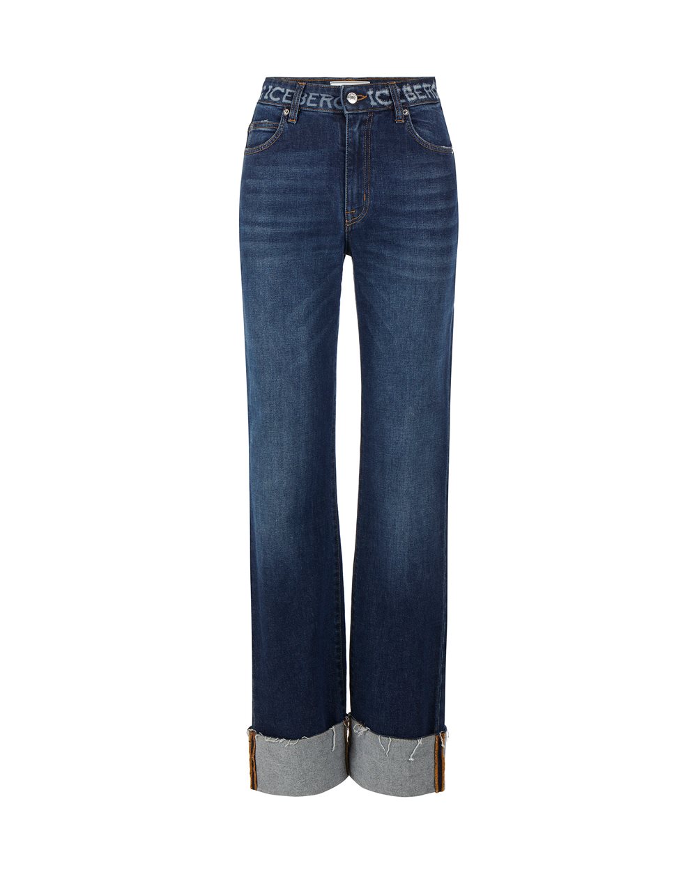 Wide jeans with logo - Woman | Iceberg - Official Website