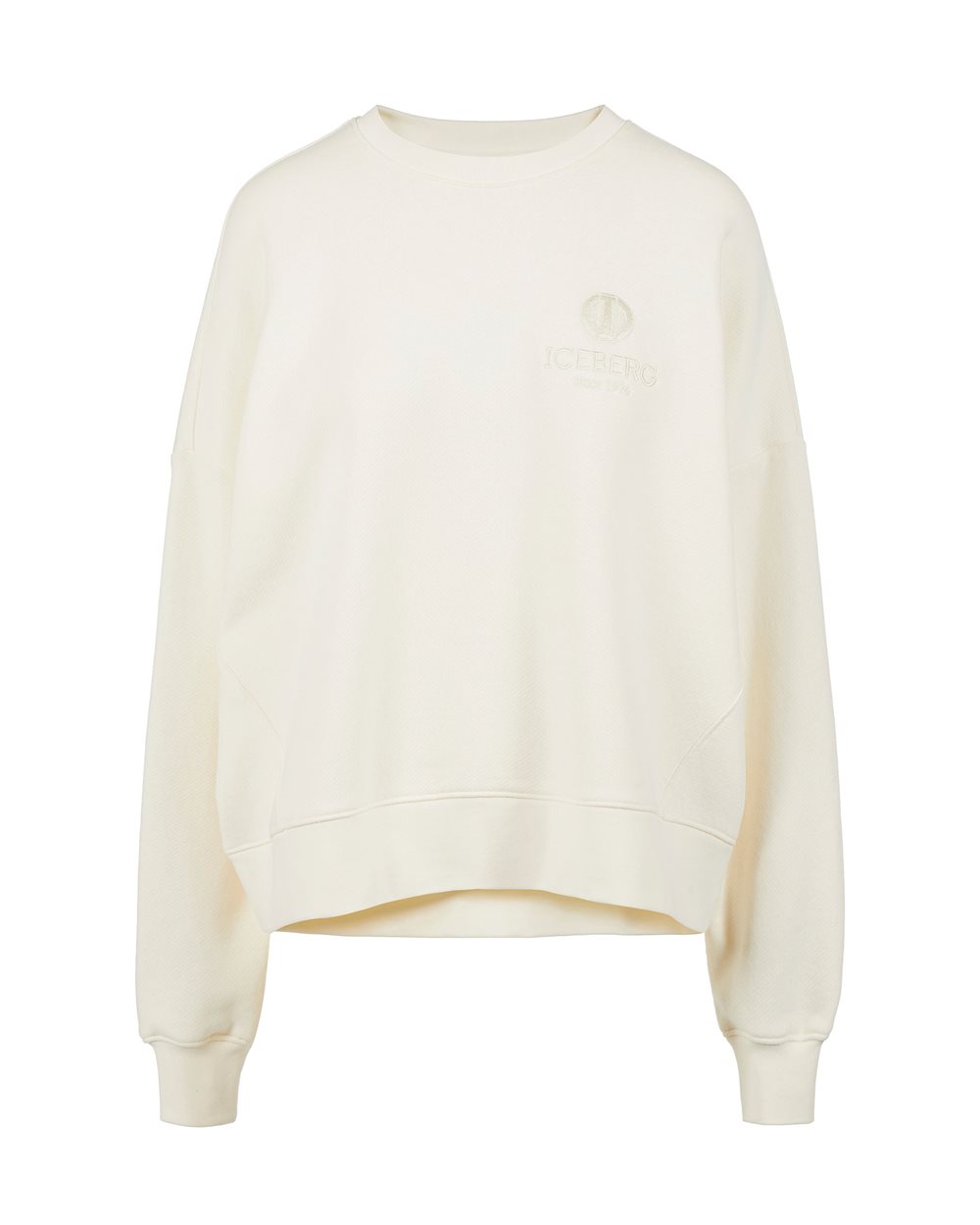 Ivory white sweatshirt with logo - SWEATSHIRTS | Iceberg - Official Website