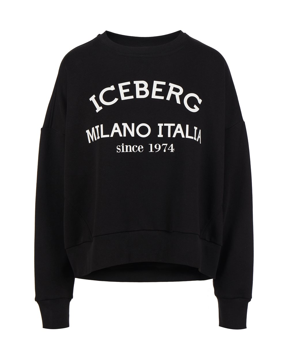 Black sweatshirt with institutional logo - SWEATSHIRTS | Iceberg - Official Website