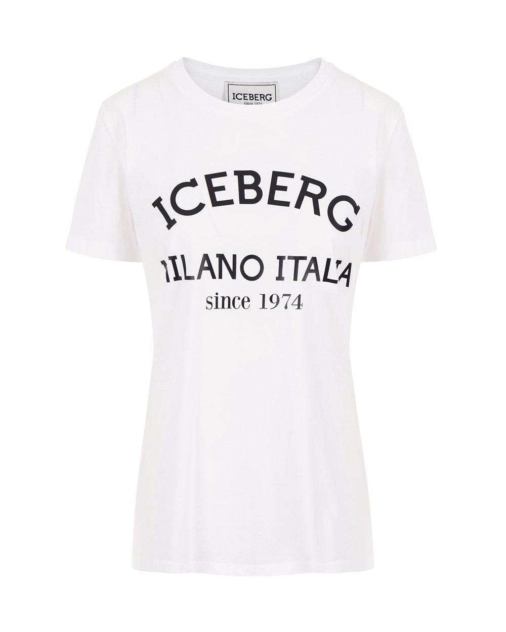 T-shirt bianca con logo istituzionale | Iceberg - Official Website
