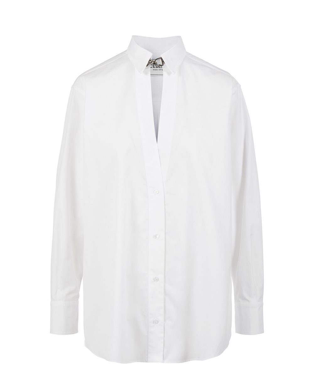 White shirt with snap hooks - Clothing | Iceberg - Official Website