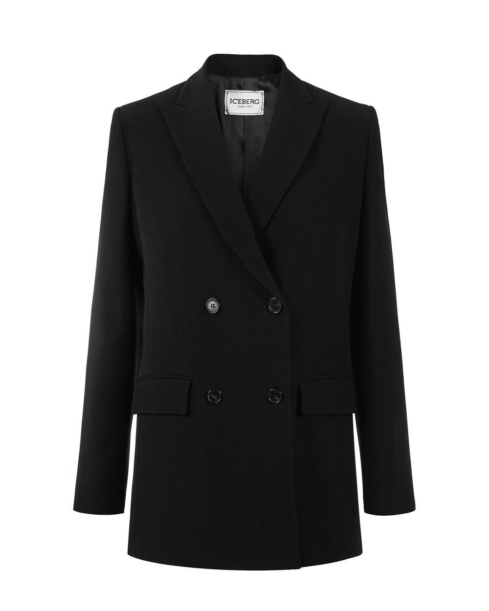 Double-breasted jacket in cady fabric - Outerwear | Iceberg - Official Website