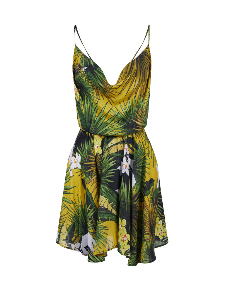 Palm print mini dress - Beachwear | Iceberg - Official Website