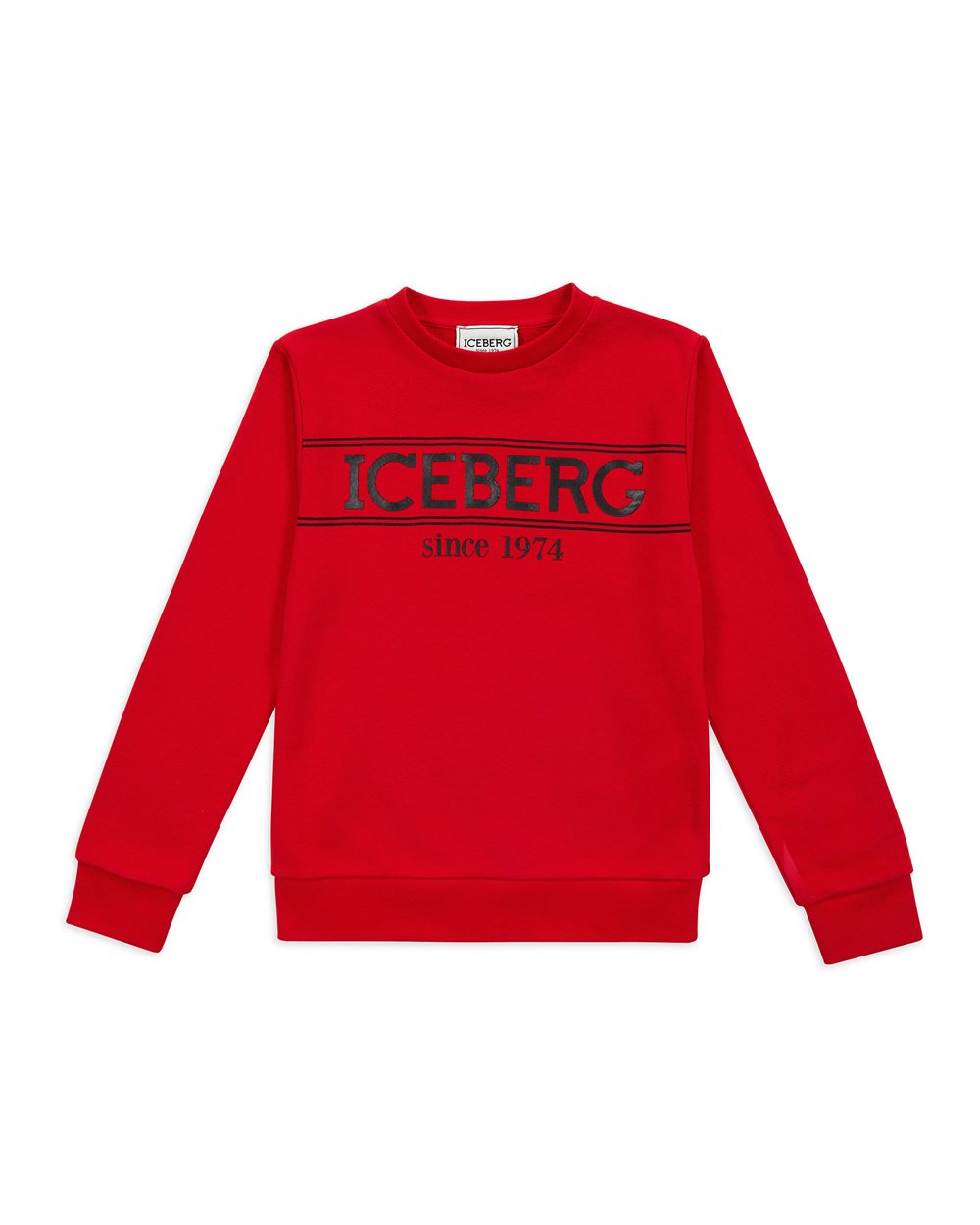 Felpa rossa con logo - Bambino | Iceberg - Official Website