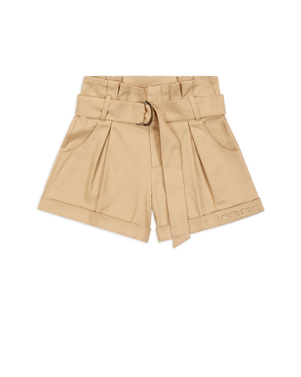 Shorts with belt and logo - Girl | Iceberg - Official Website