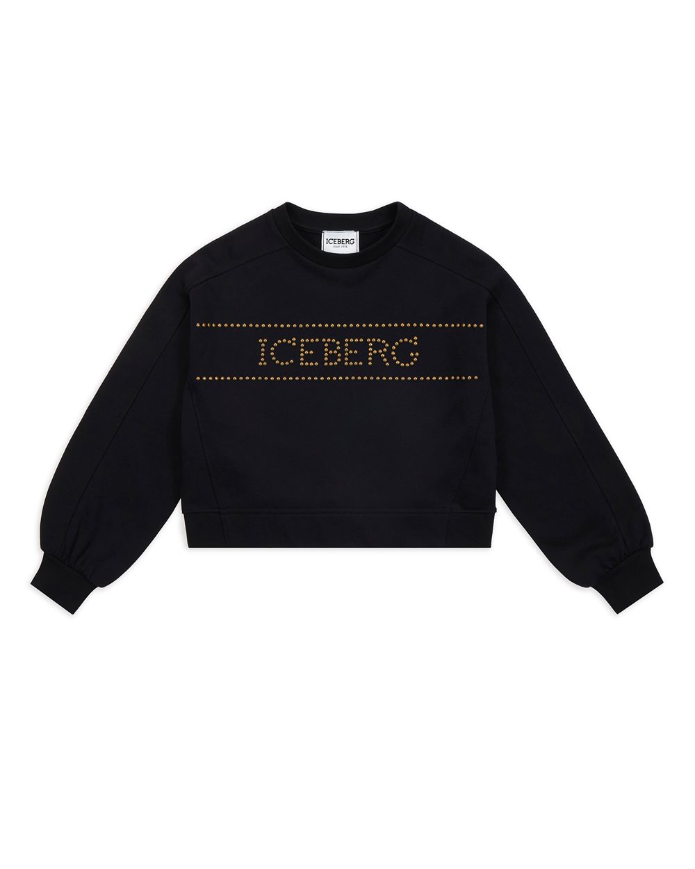 Felpa nera con logo - Bambina | Iceberg - Official Website