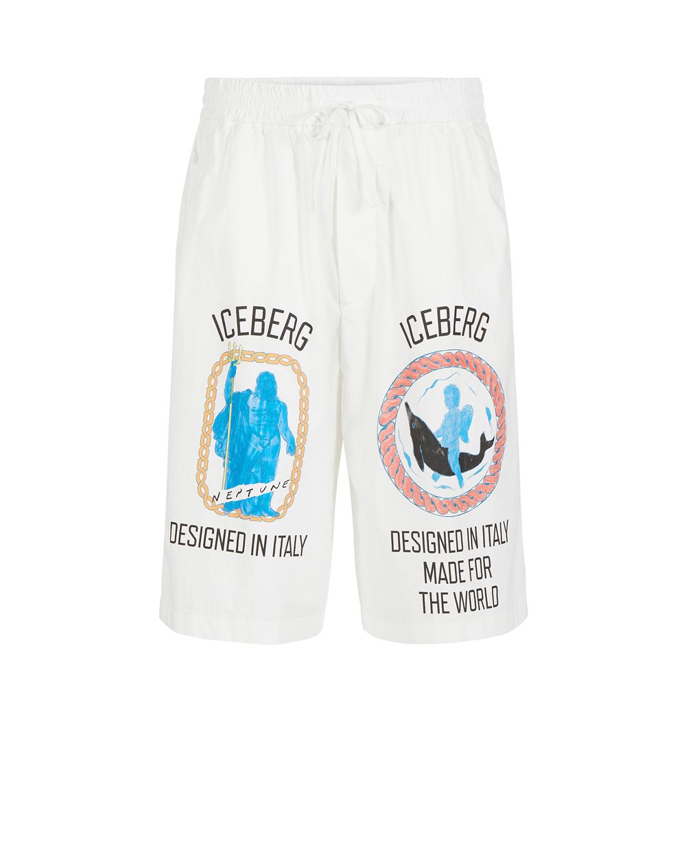 Bermuda shorts with Roma print and logo - Man | Iceberg - Official Website