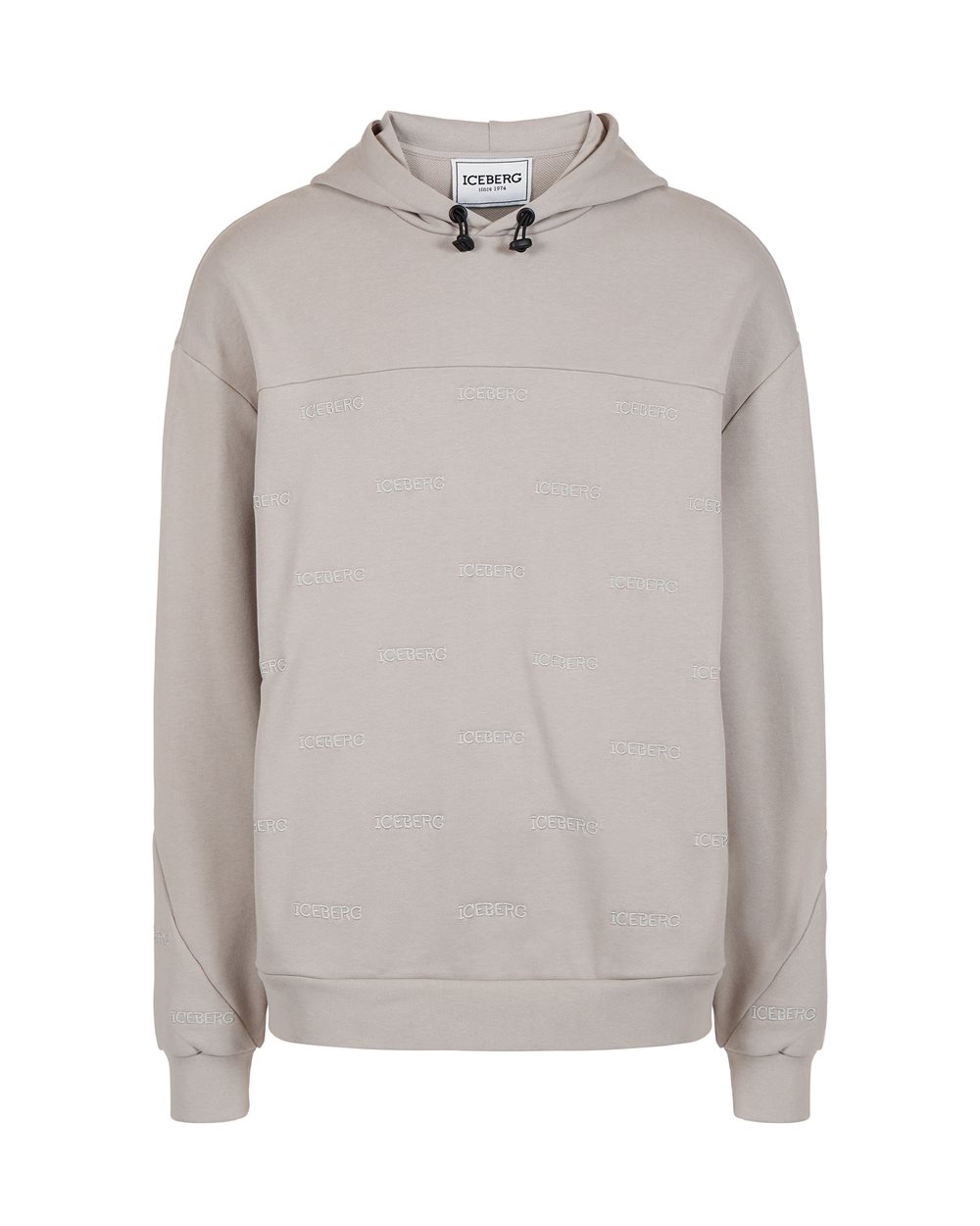 Sweatshirt with hood and allover logo - Sweatshirts | Iceberg - Official Website