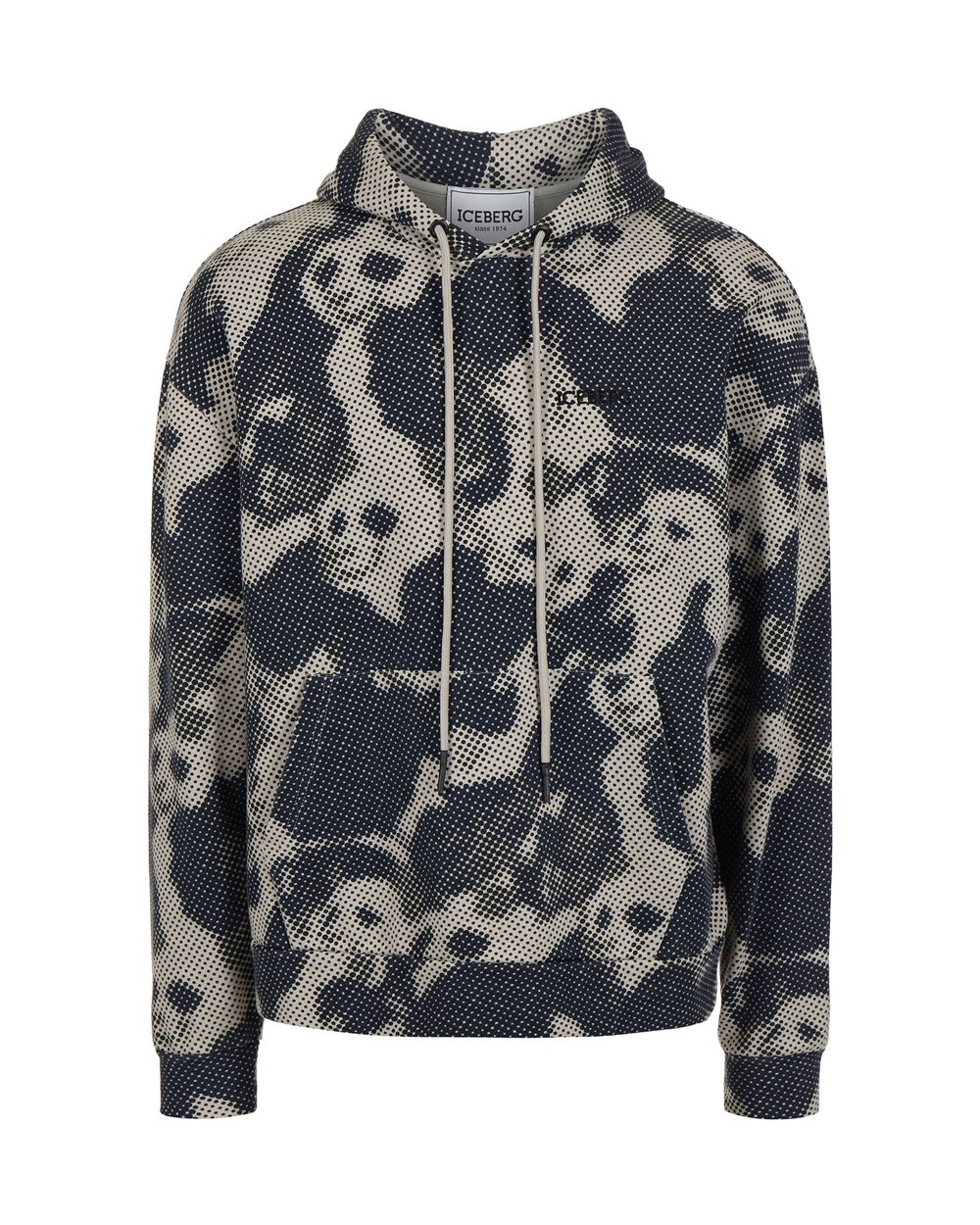 Sweatshirt with pixel print and logo - Sweatshirts | Iceberg - Official Website