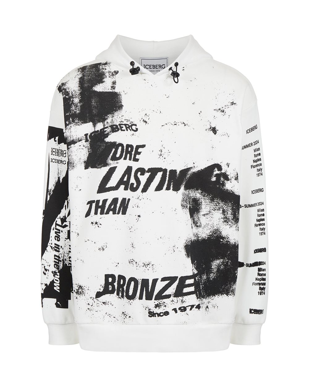 Sweatshirt with hood and prints - Sweatshirts | Iceberg - Official Website