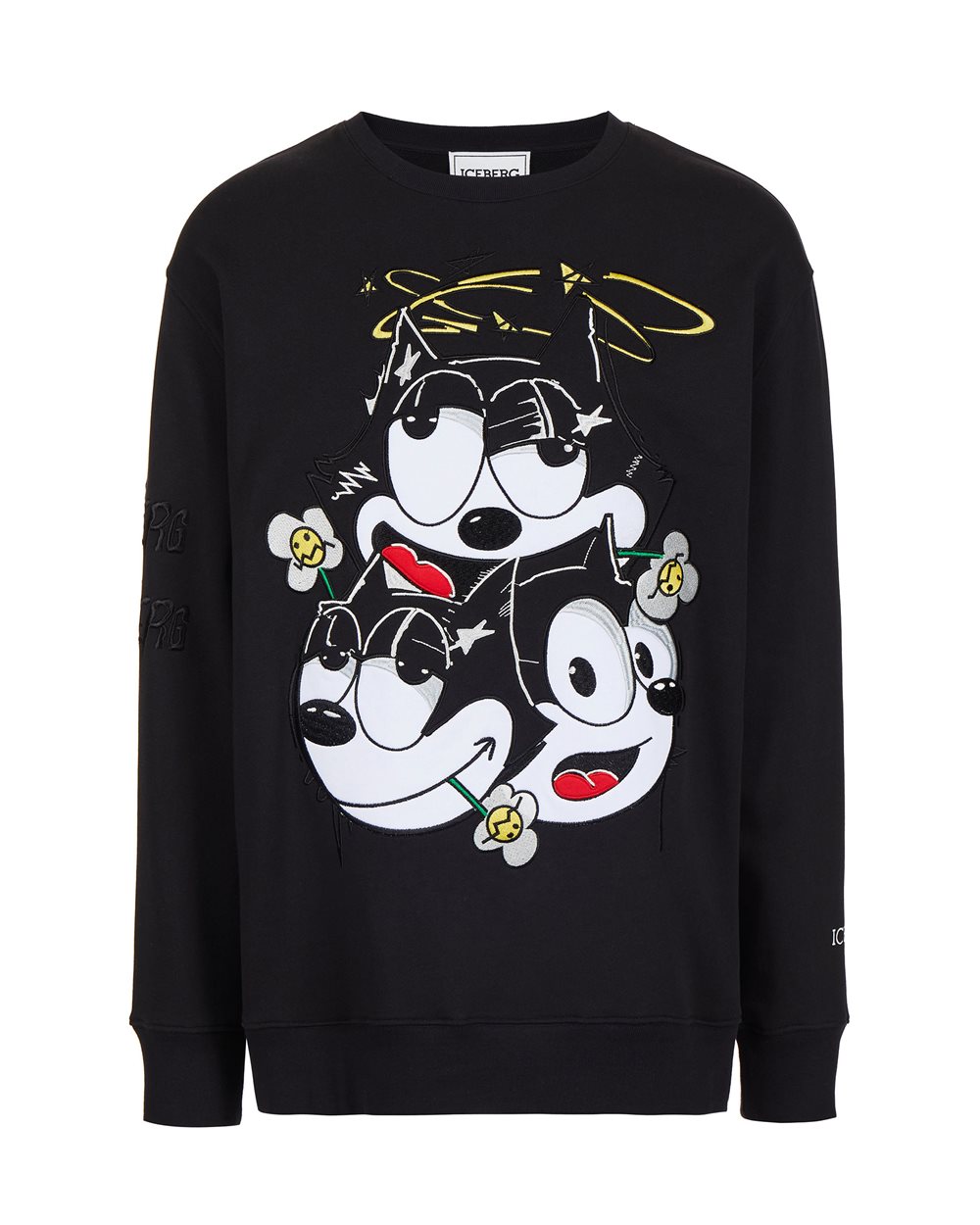 Sweatshirt with cartoon graphics and logo - New in | Iceberg - Official Website