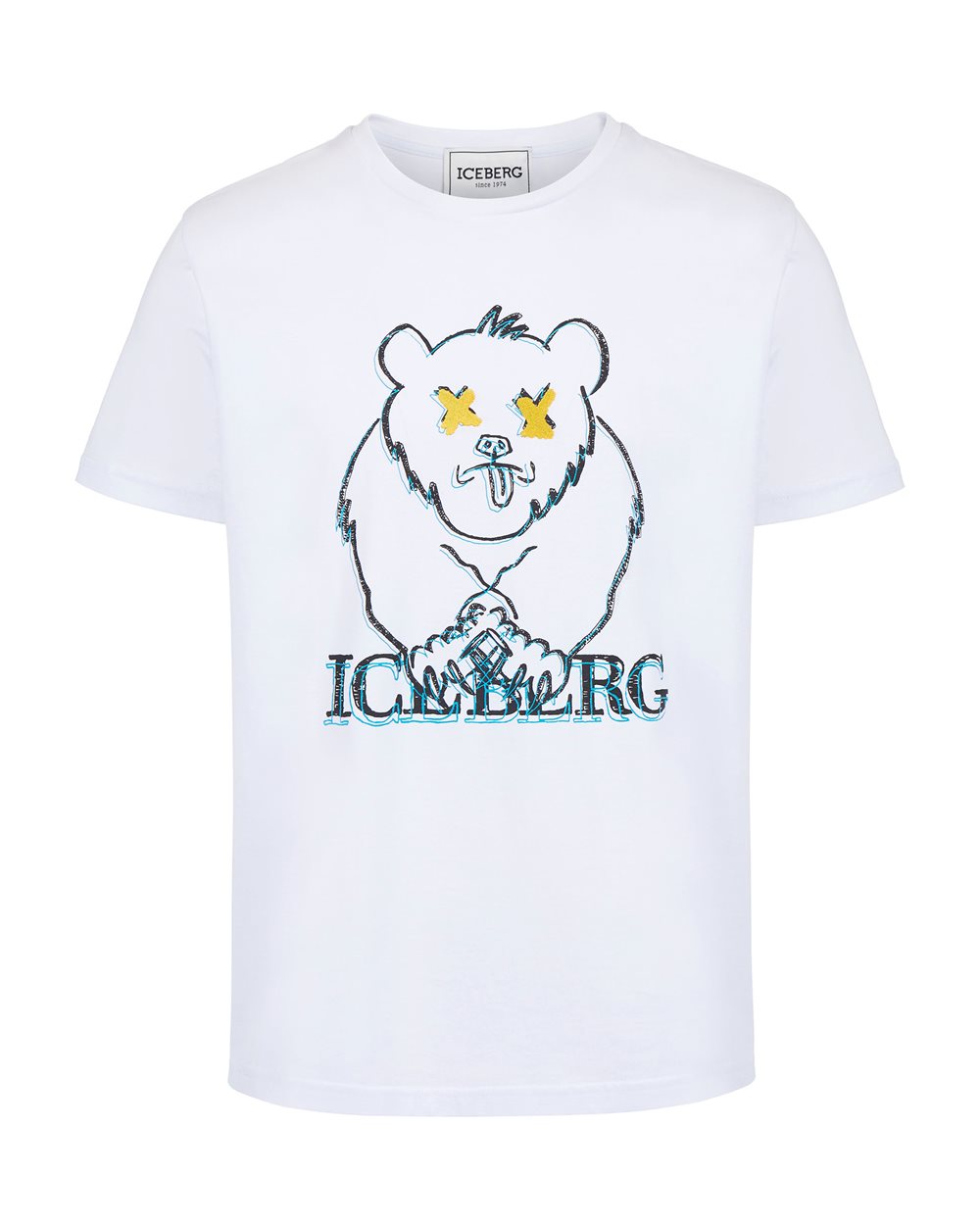 T-shirt with cartoon graphics and logo - New in | Iceberg - Official Website