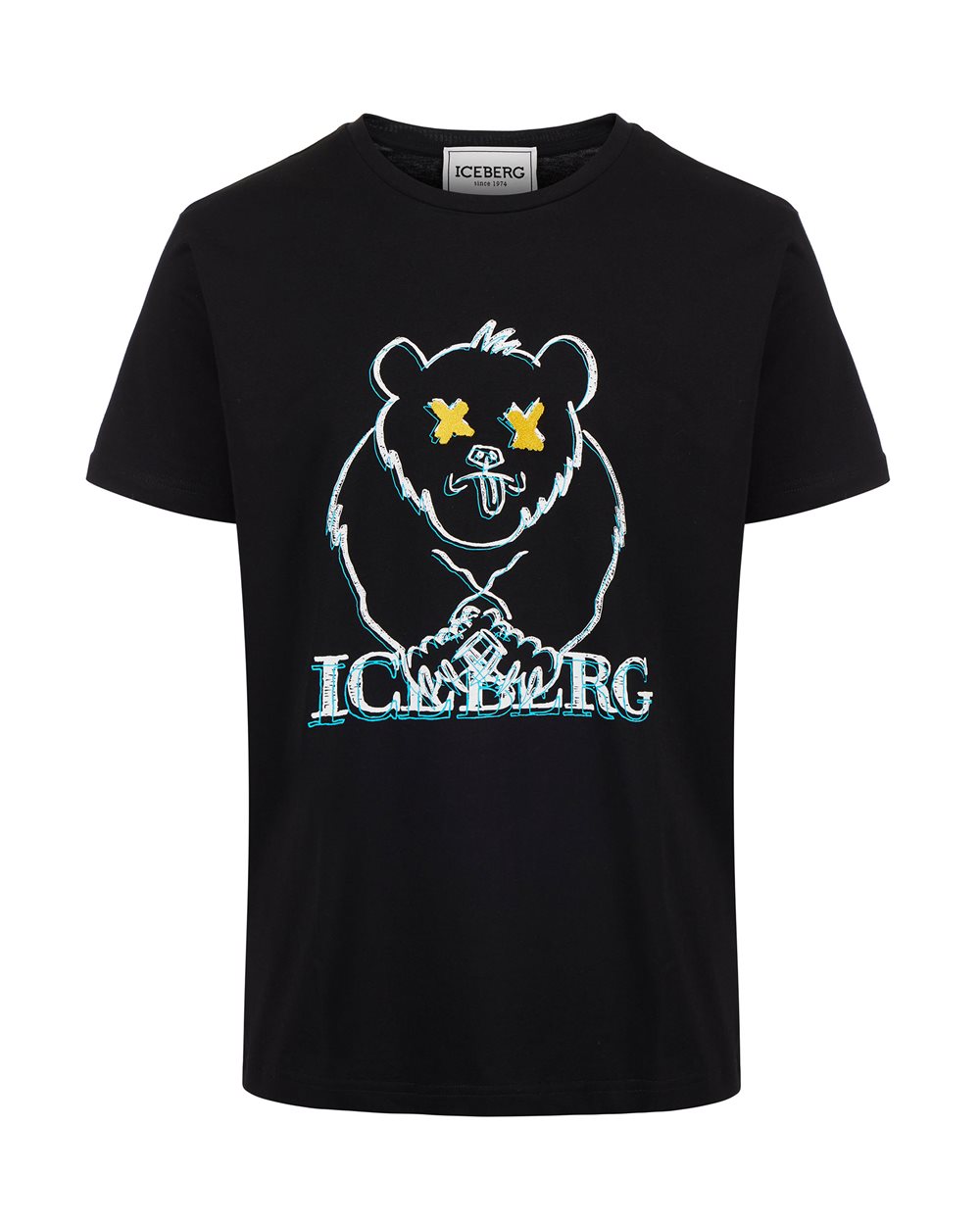 T-shirt with cartoon graphics and logo - Man | Iceberg - Official Website