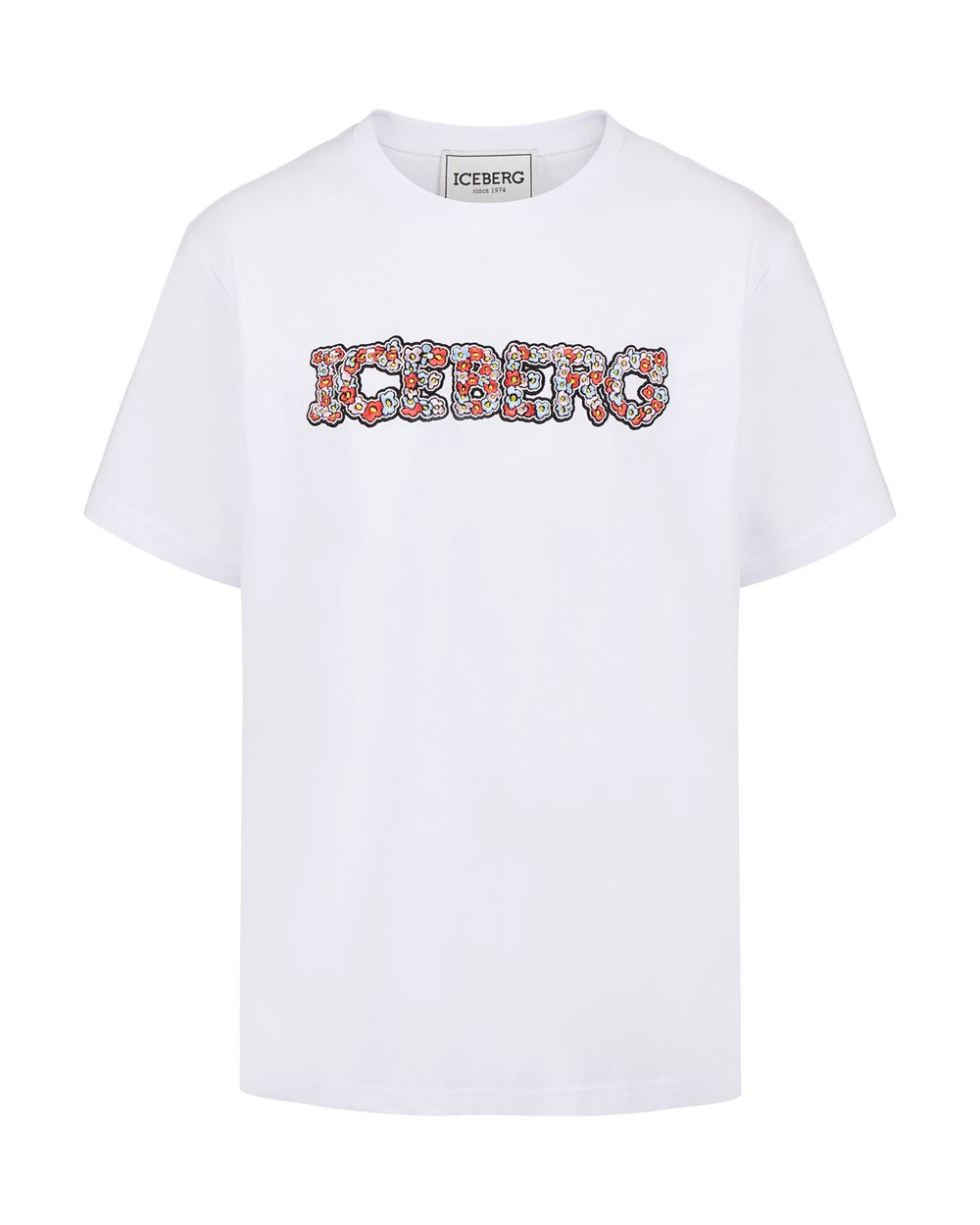 T-shirt with floral logo - Clothing | Iceberg - Official Website