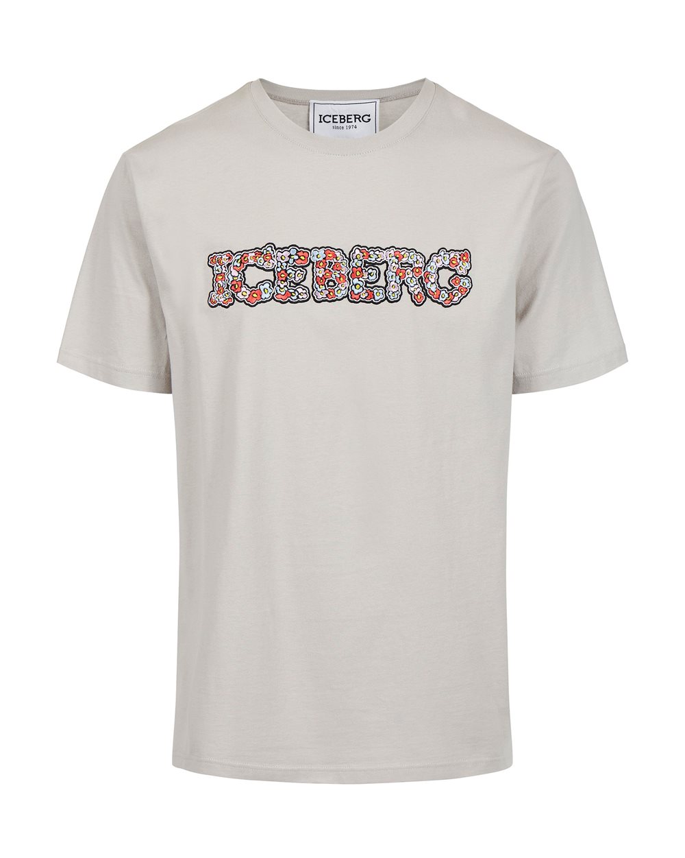 T-shirt with floral logo - T-shirts & polo | Iceberg - Official Website