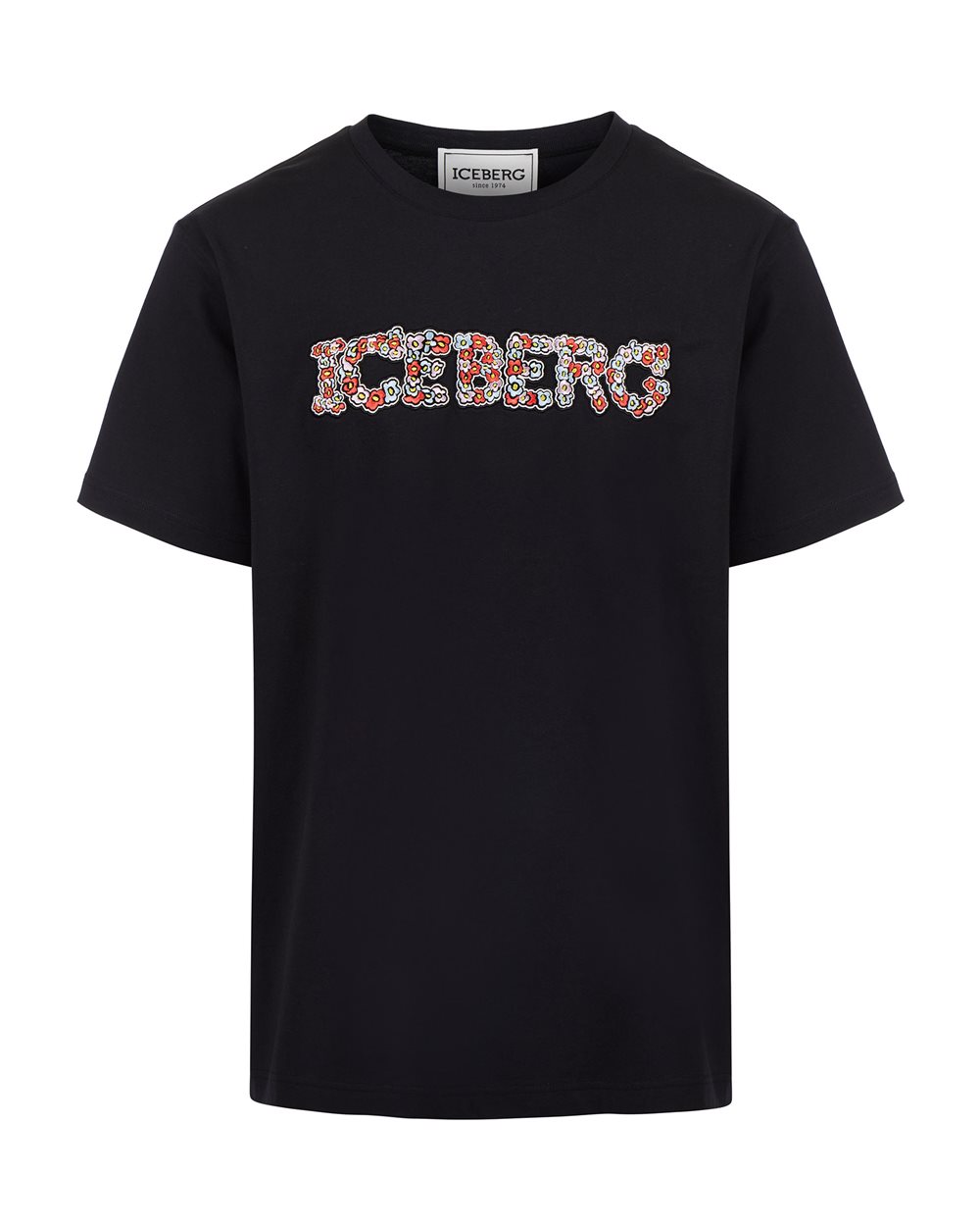 T-shirt with floral logo - T-shirts & polo | Iceberg - Official Website