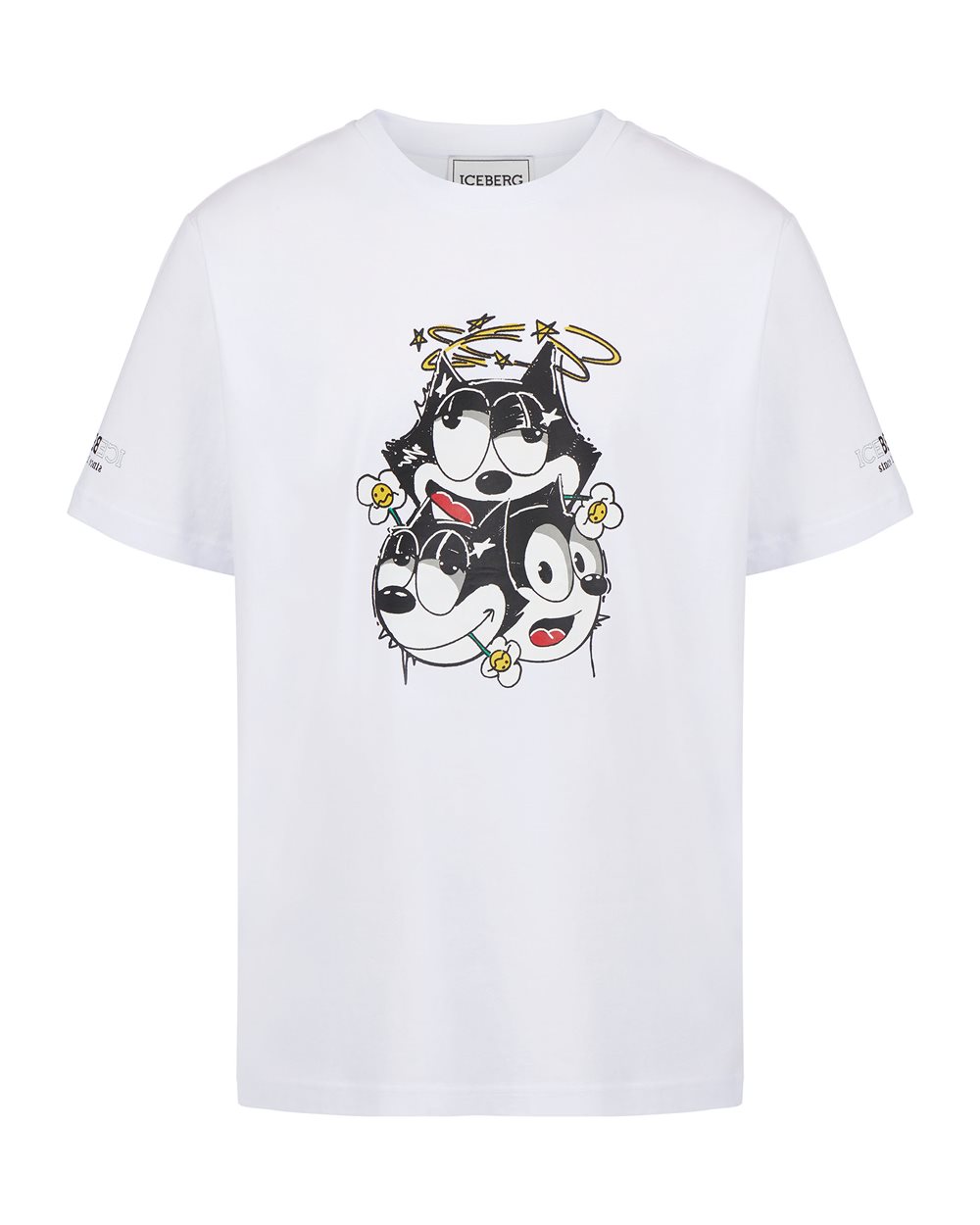 T-shirt with cartoon graphics and logo - Man | Iceberg - Official Website