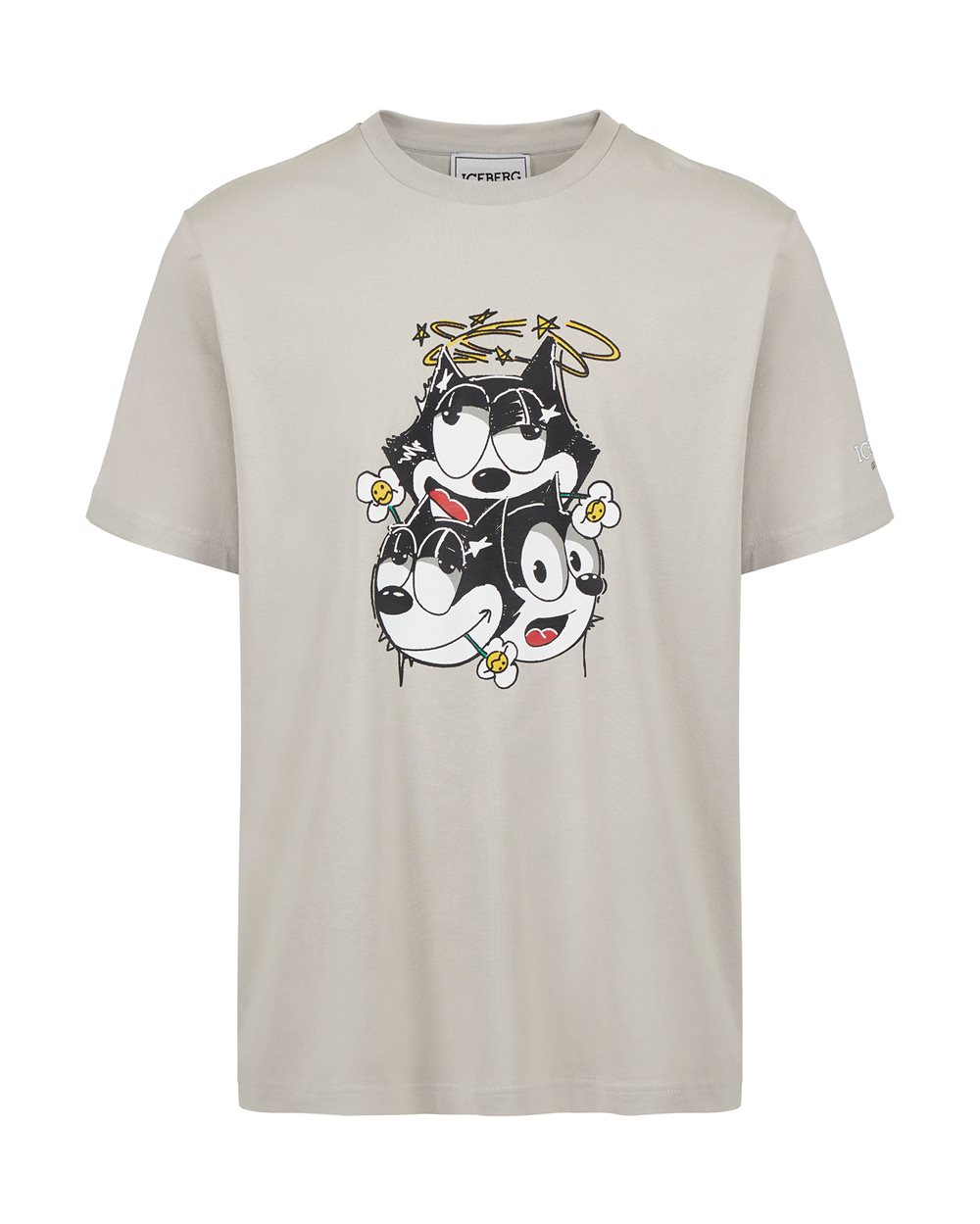 T-shirt with cartoon graphics and logo - Felix Selection | Iceberg - Official Website