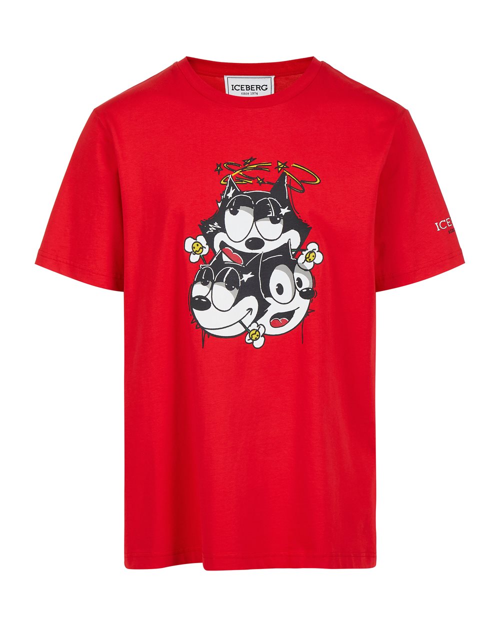 T-shirt with cartoon graphics and logo - New in | Iceberg - Official Website