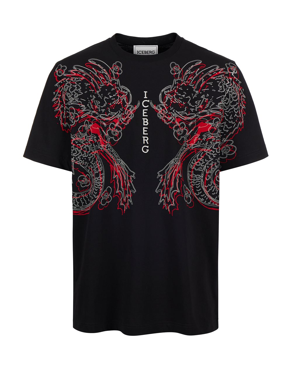 T-shirt with Asian graphics and logo - T-shirts & polo | Iceberg - Official Website