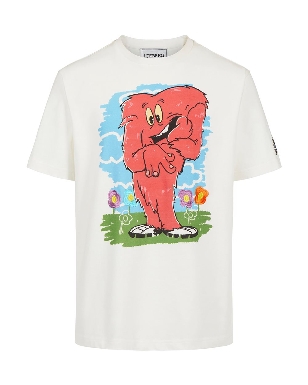 T-shirt with cartoon graphics and logo - Clothing | Iceberg - Official Website