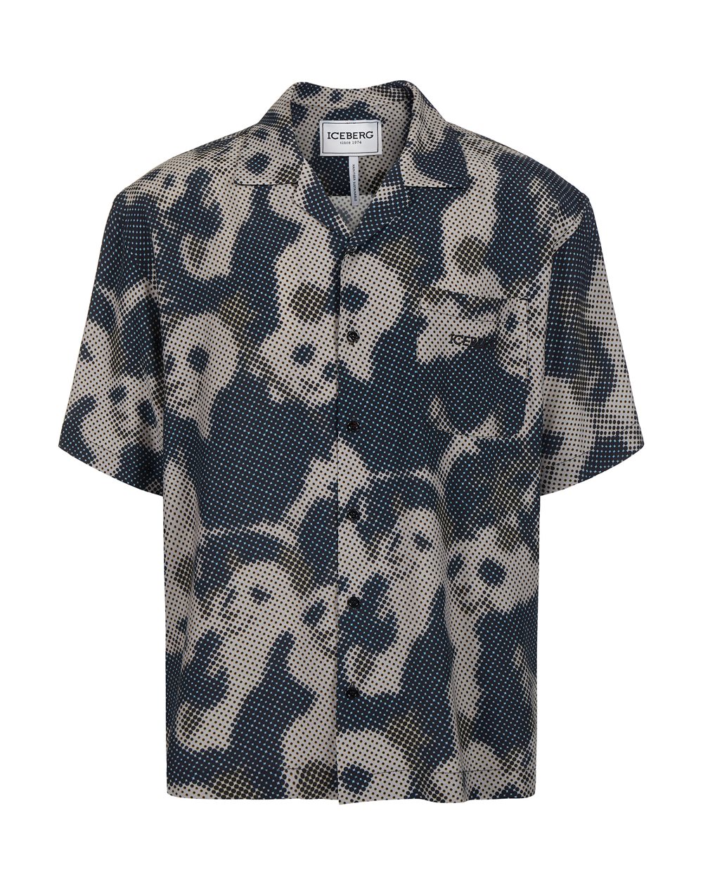 Shirt with pixel print and logo - shirts | Iceberg - Official Website