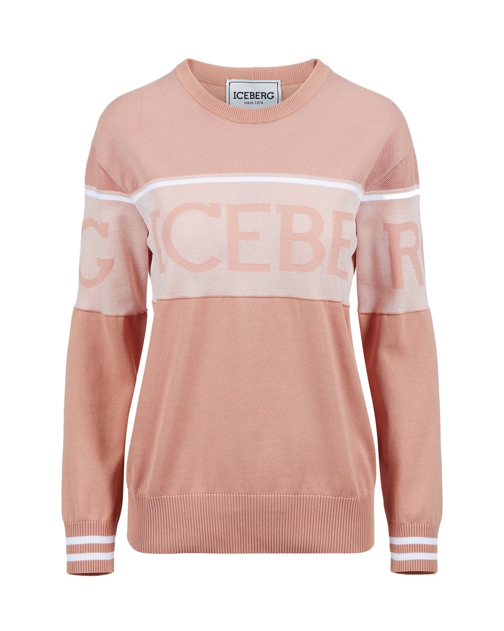 Cotton sweater with logo - Woman | Iceberg - Official Website