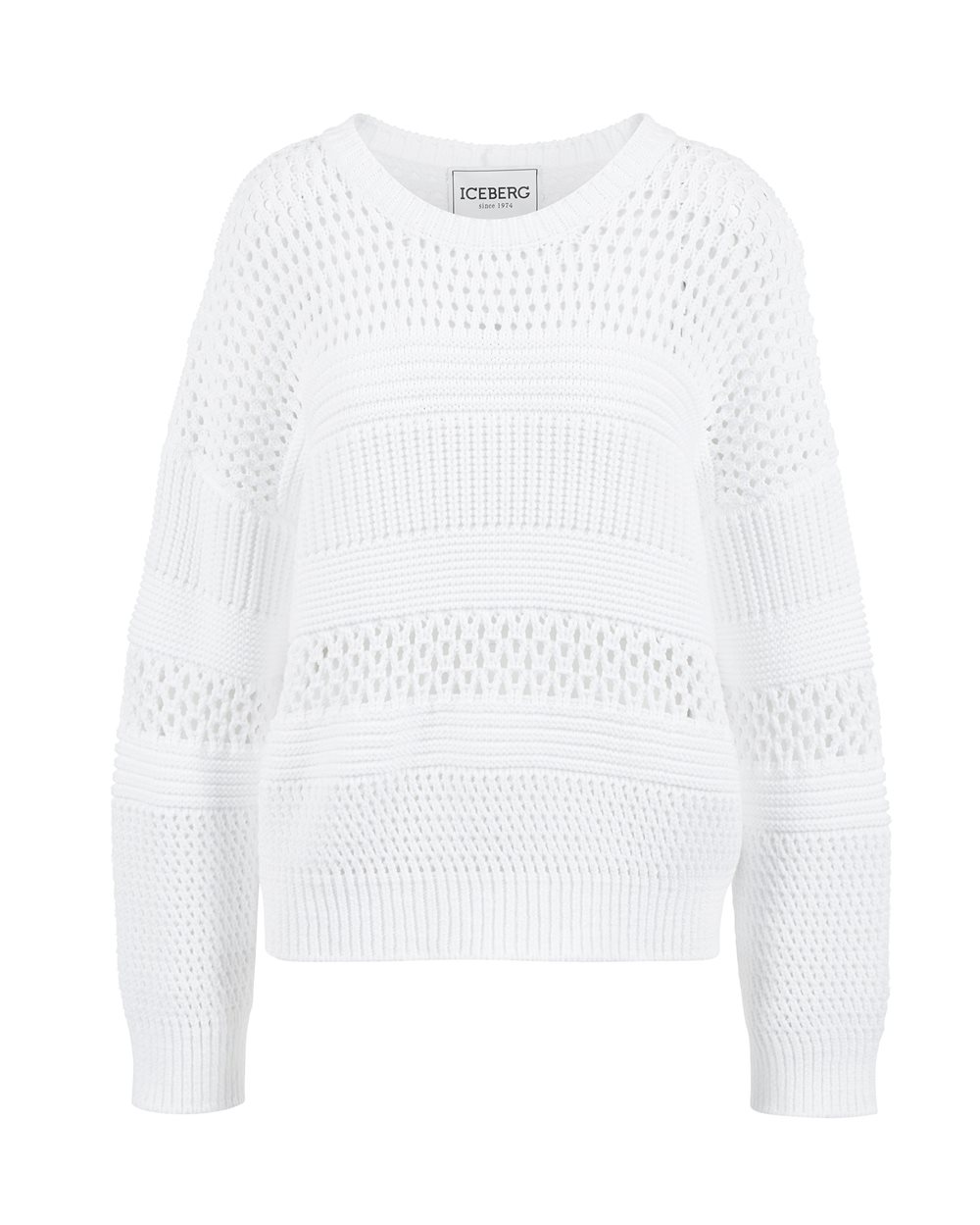 Cotton sweater with logo - Knitwear | Iceberg - Official Website