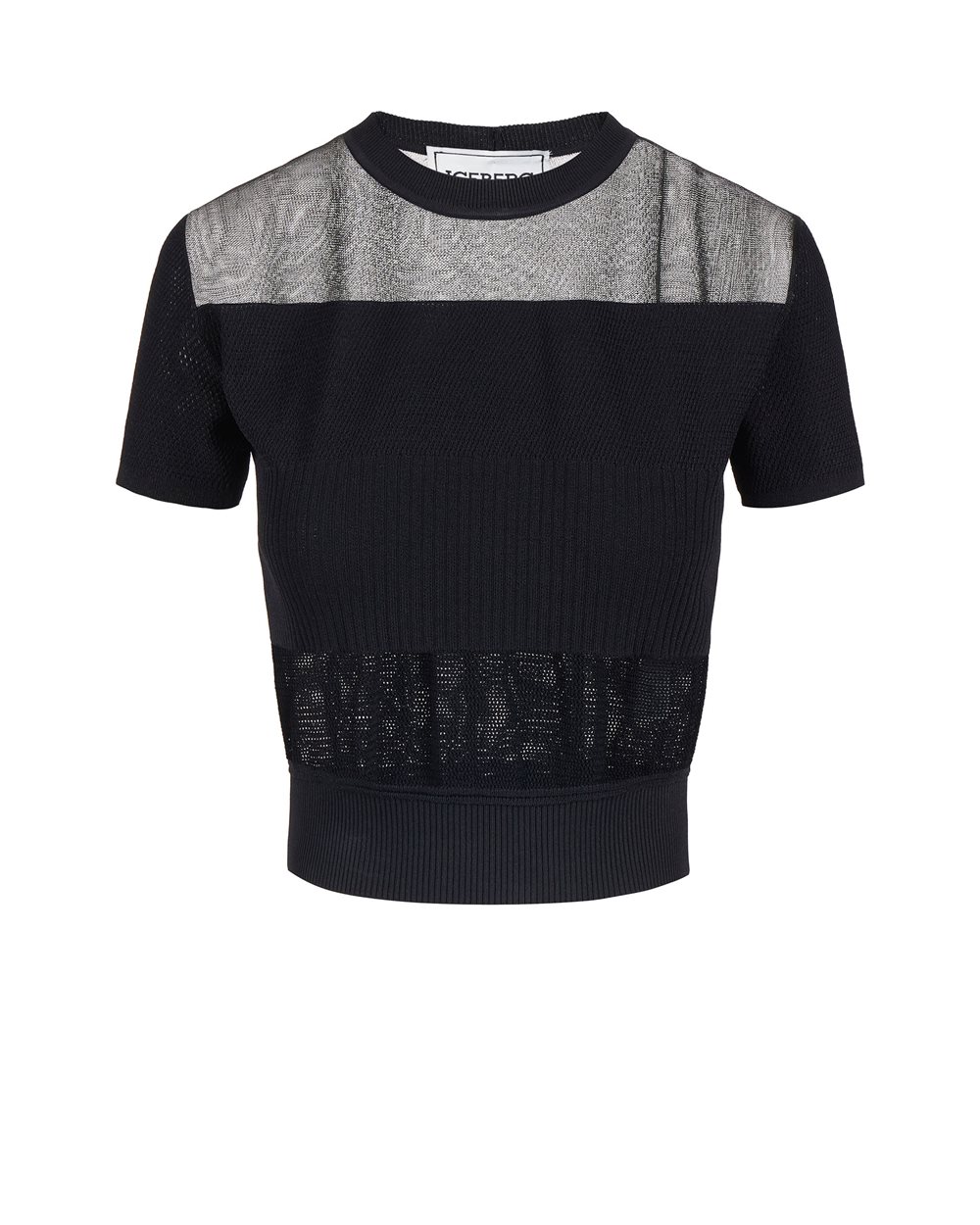 Black top with logo - Knitwear | Iceberg - Official Website