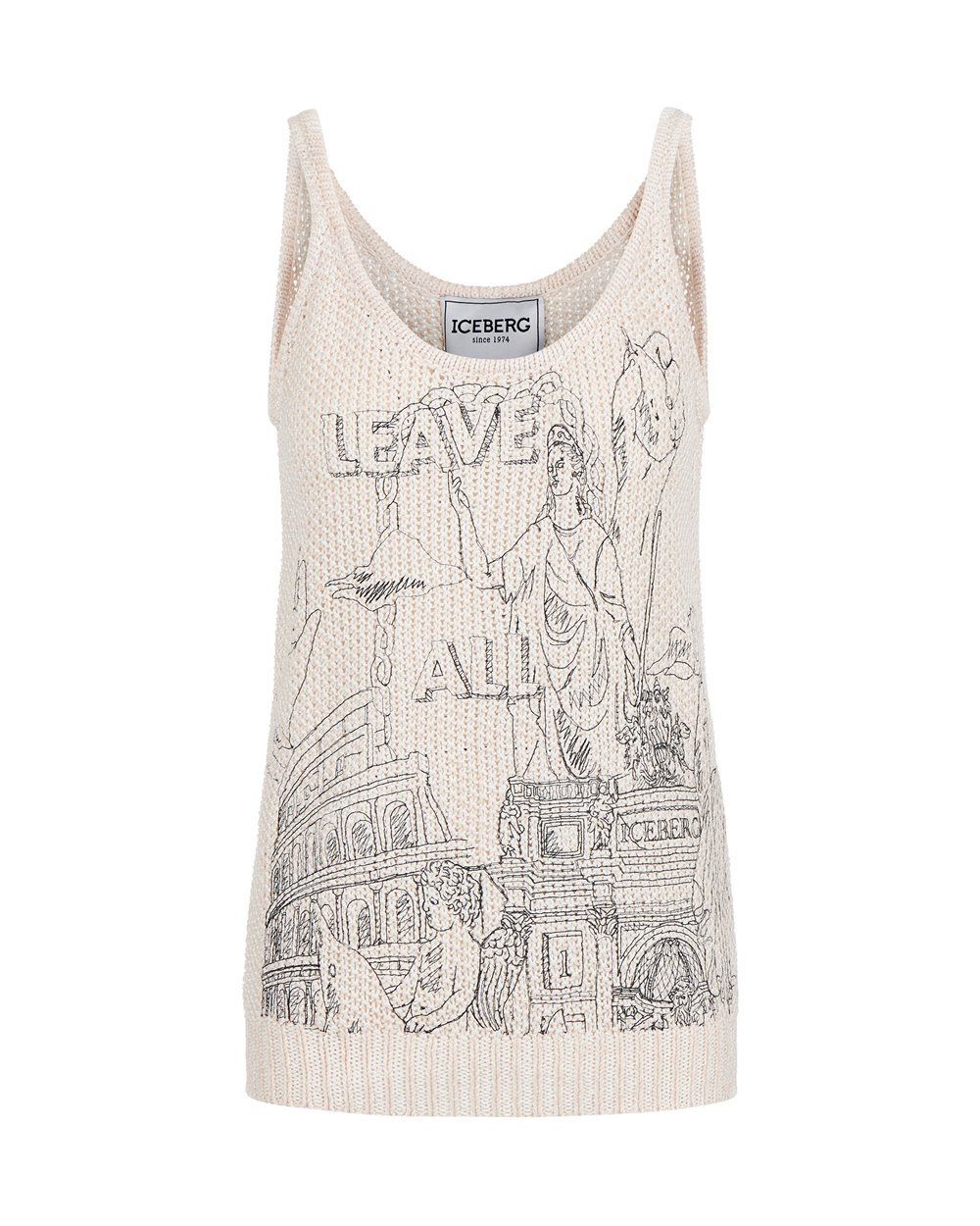 Tank top with Roma embroidery - Woman | Iceberg - Official Website