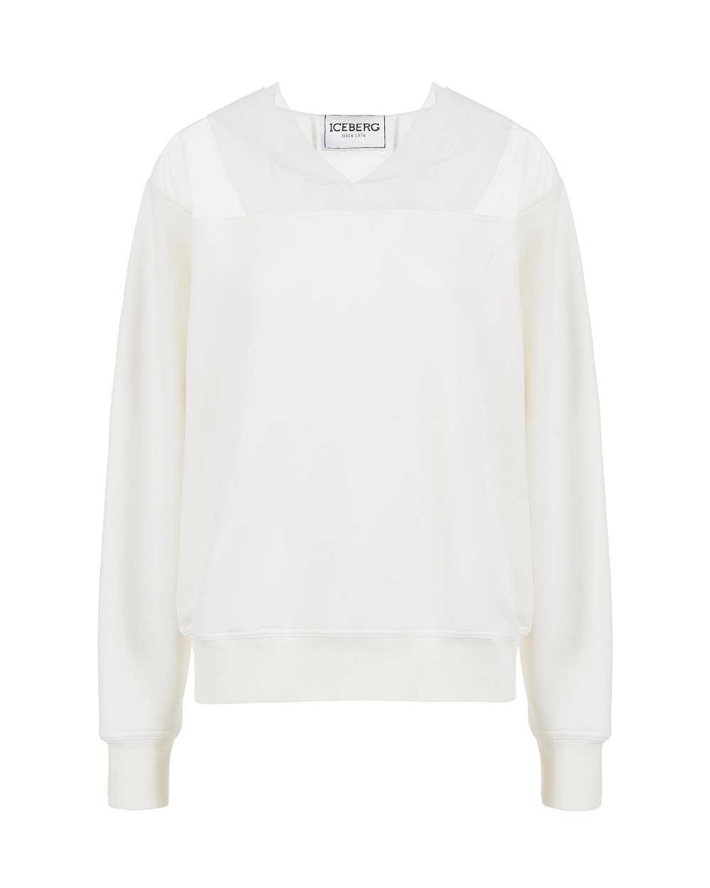 Sweatshirt with logo and organza details | Iceberg - Official Website