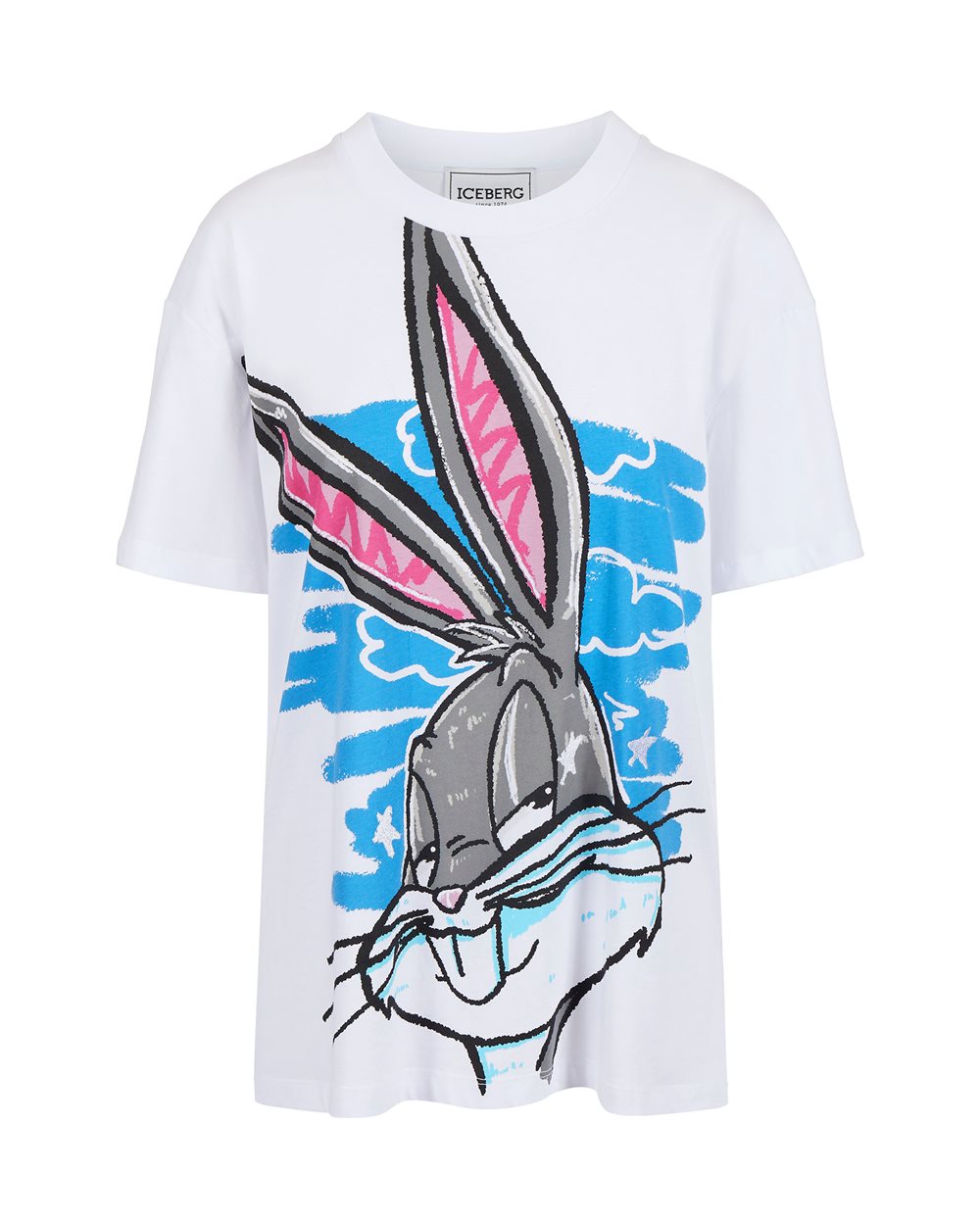 T-shirt with cartoon graphics and logo - Woman | Iceberg - Official Website
