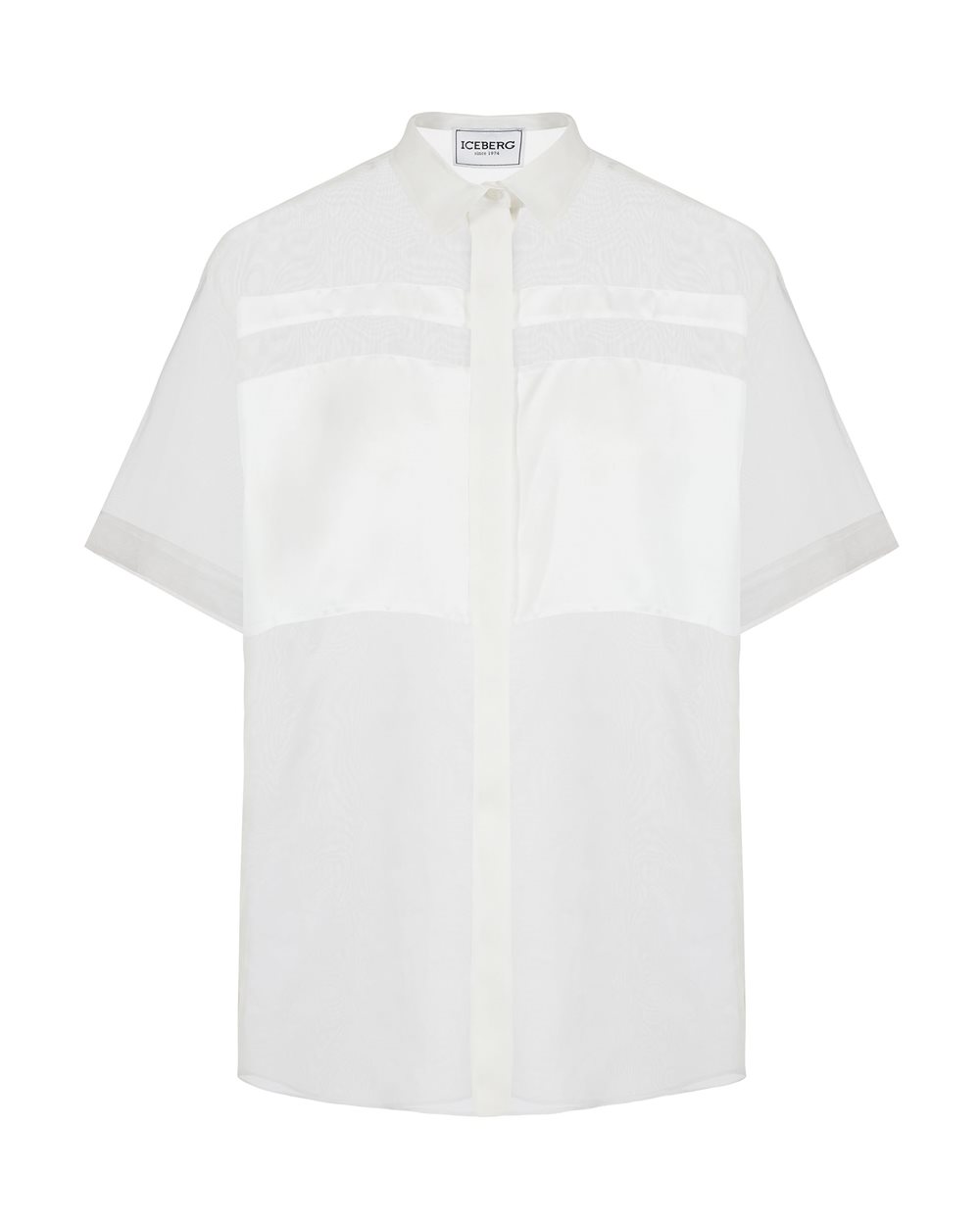 Satin and organza shirt - T-shirts and tops | Iceberg - Official Website