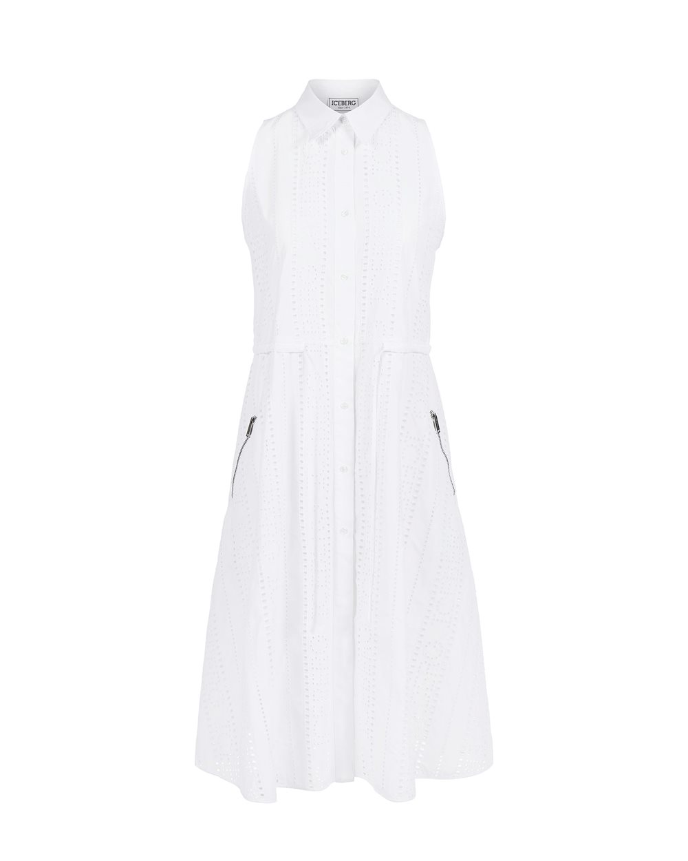 Broderie anglaise dress with logo - Dresses & Skirts | Iceberg - Official Website
