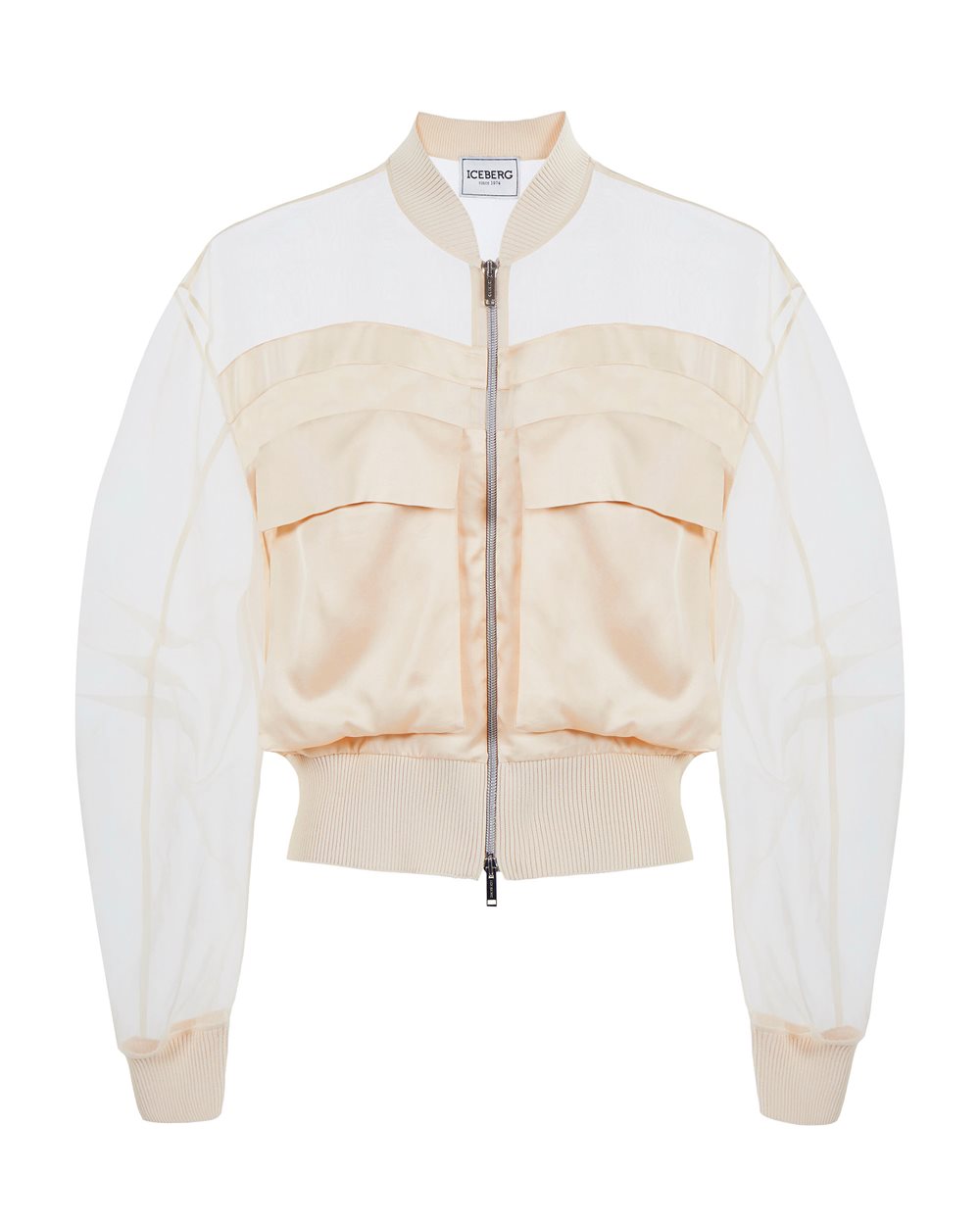 Bomber jacket in satin and organza - Outerwear | Iceberg - Official Website