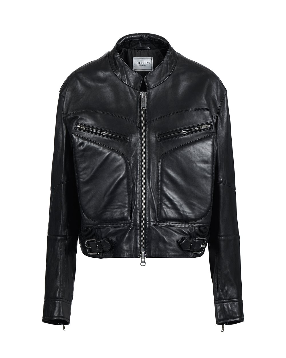 Biker jacket with logo - Outerwear | Iceberg - Official Website
