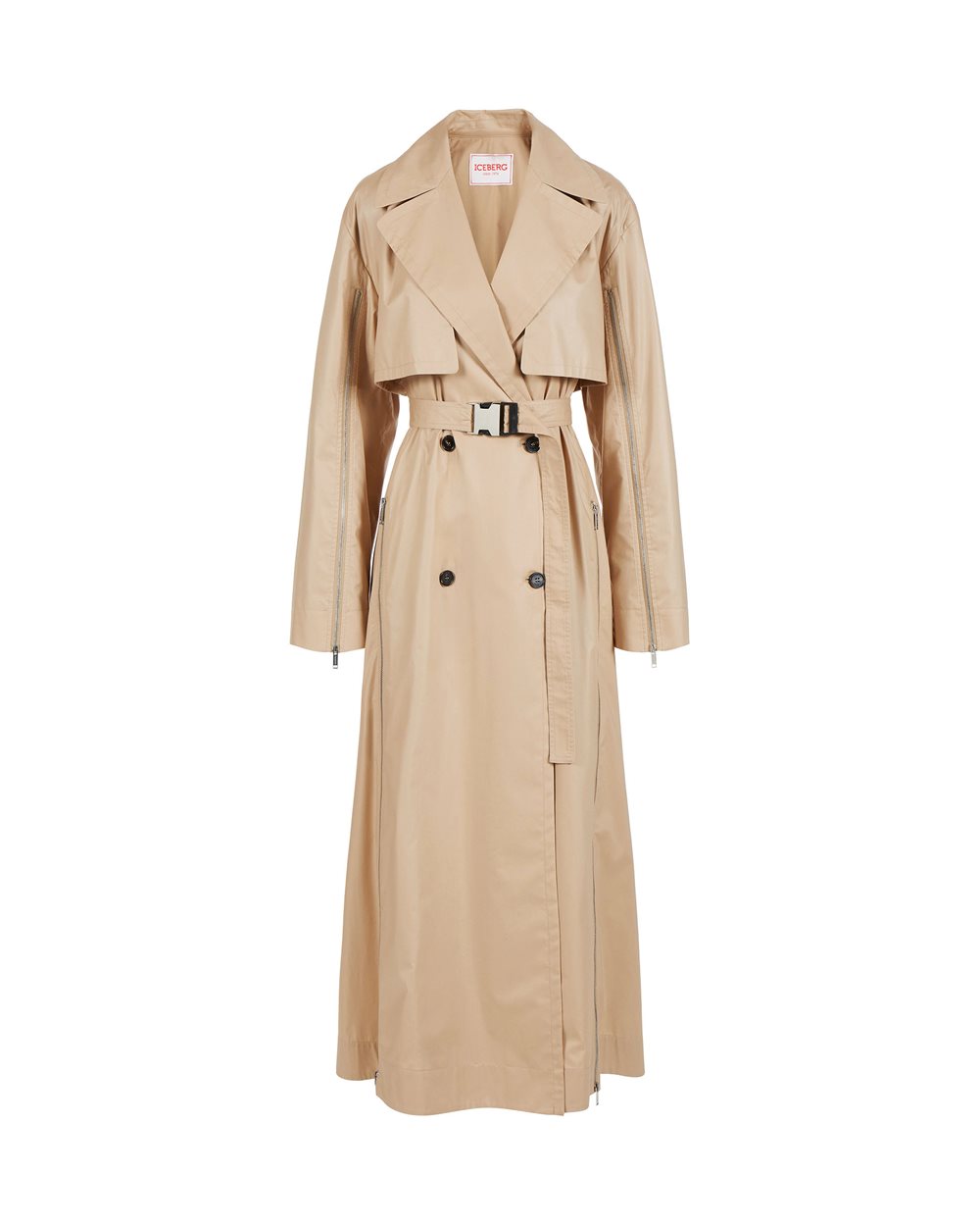 Trench coat with zip and logo - Woman | Iceberg - Official Website