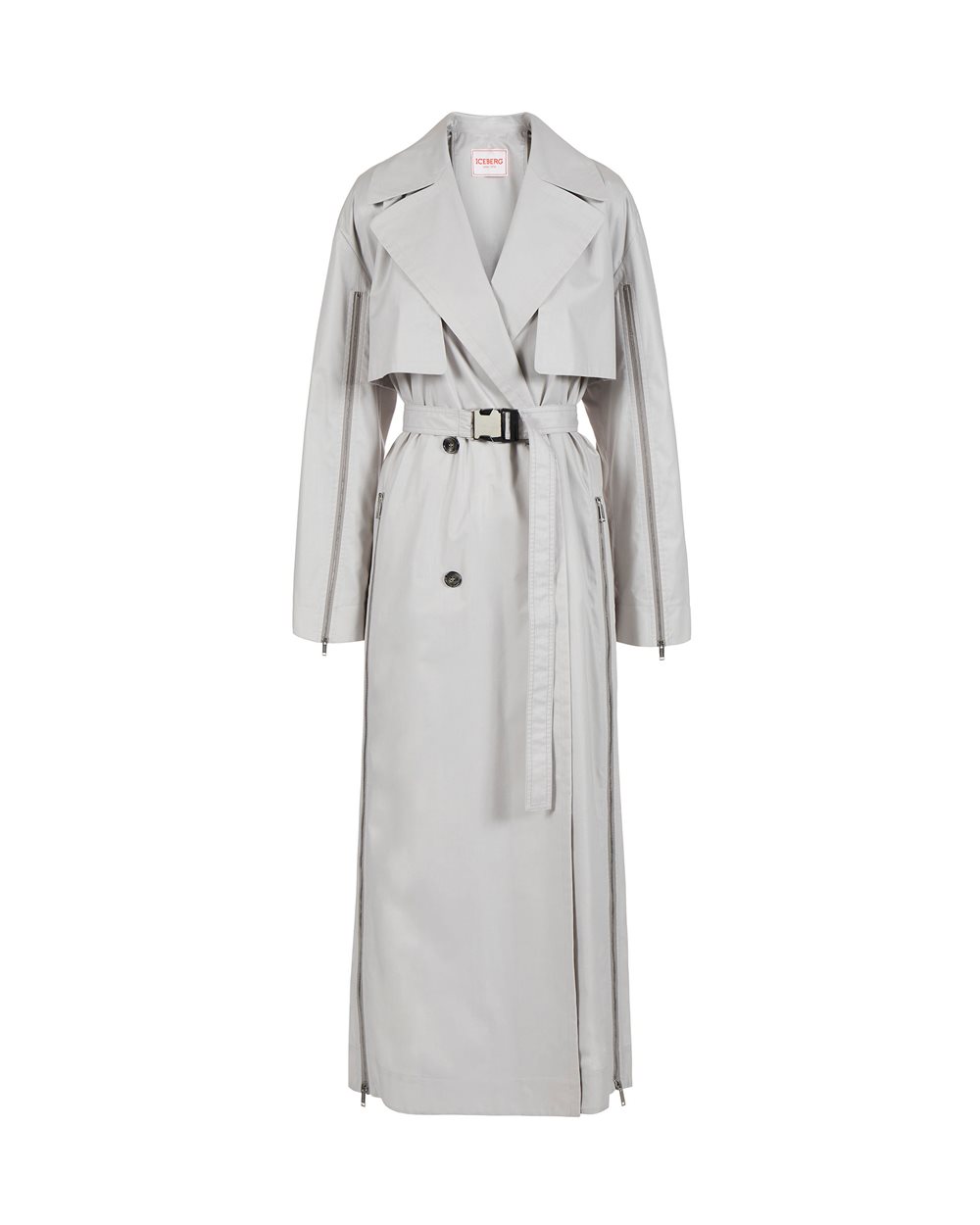 Trench coat with zip and logo - Outerwear | Iceberg - Official Website