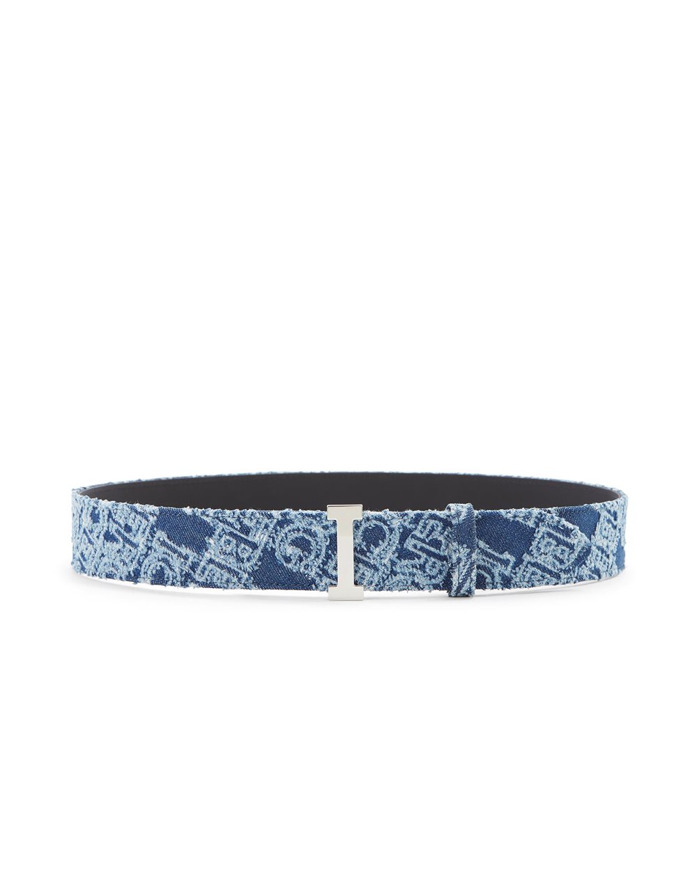 Denim belt with allover logo - Bags & Belt | Iceberg - Official Website