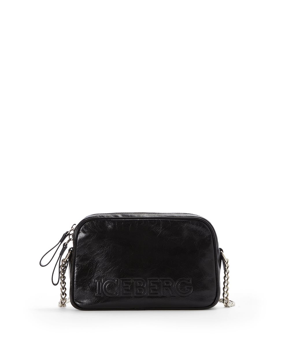 Leather clutch bag with logo - Bags & Belt | Iceberg - Official Website