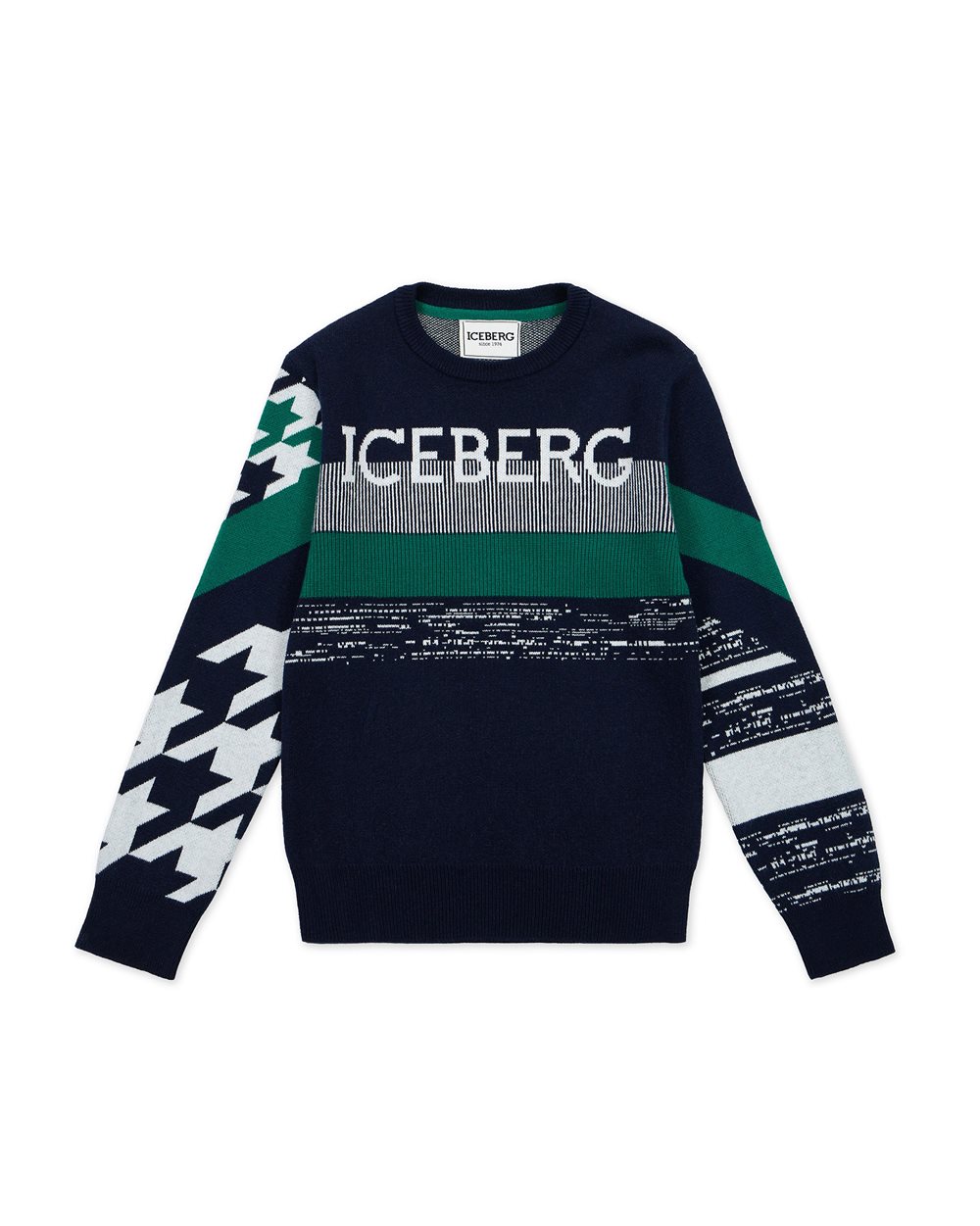 Black long-sleeved crew-neck sweater | Iceberg