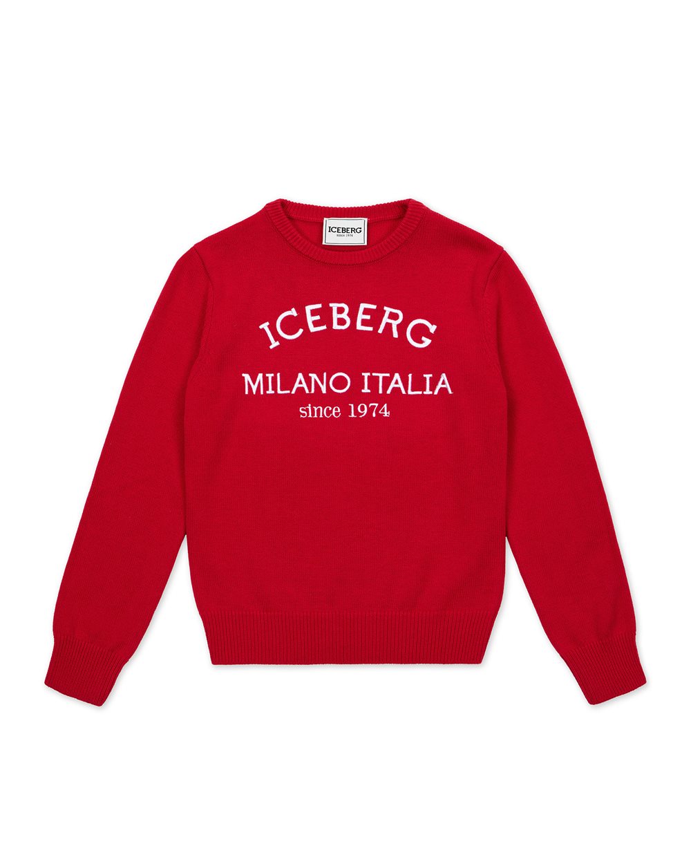 Black long sleeved crew neck sweater Iceberg
