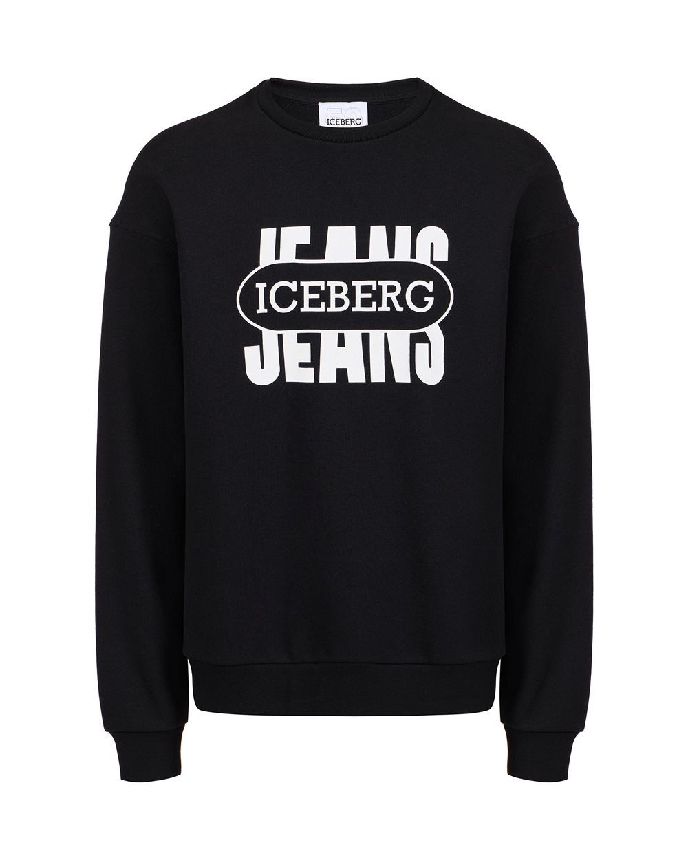 Felpa nera con cappuccio Iceberg