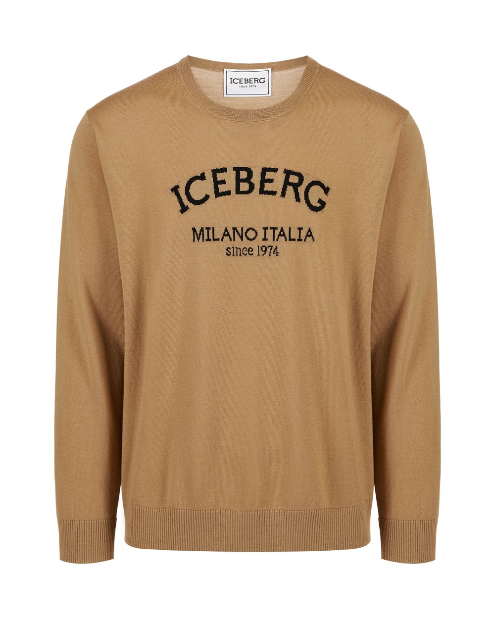 Crew-neck sweater with logo - carryover  | Iceberg - Official Website