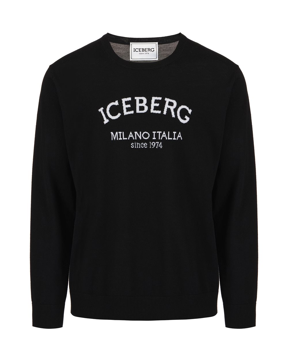 Crew-neck sweater with logo - carryover fw24 | Iceberg - Official Website